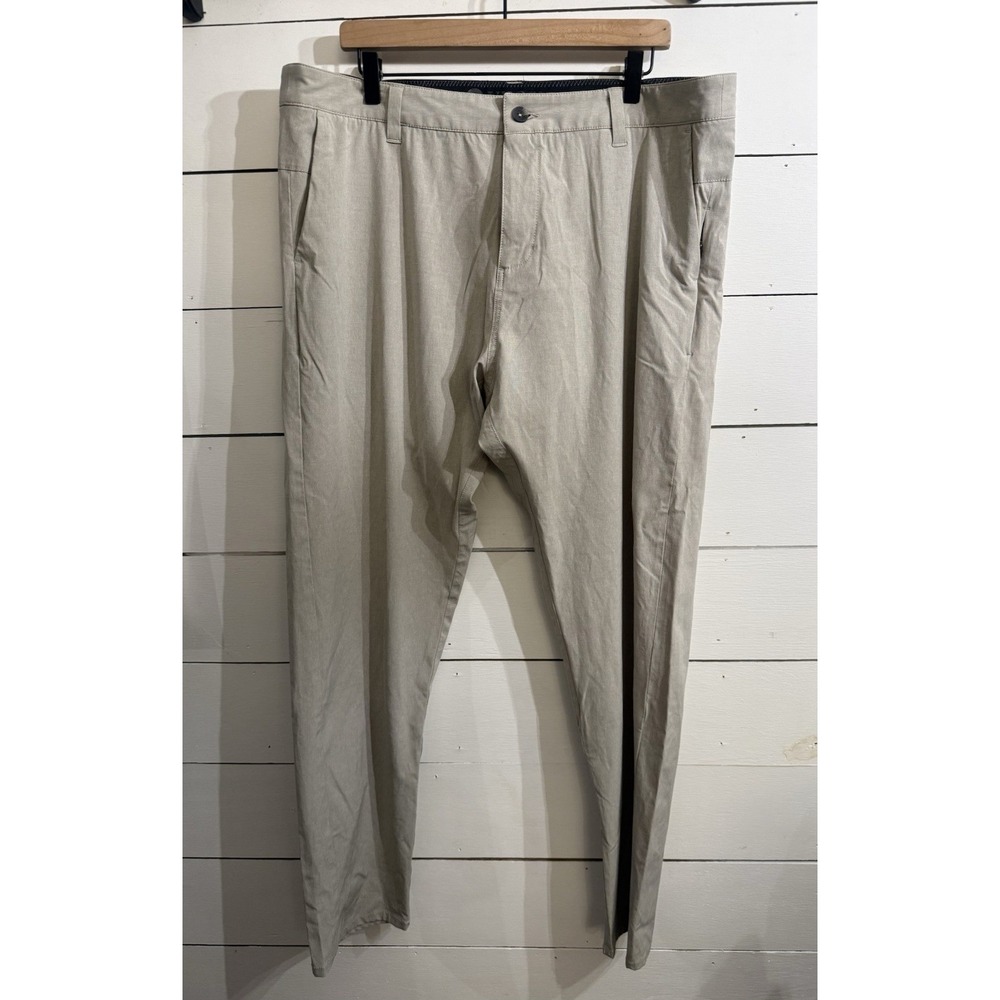 Vuori Mens Size 38 Aim Pant Chino Tan Lightweight Stretch Golf Zip-Pocket